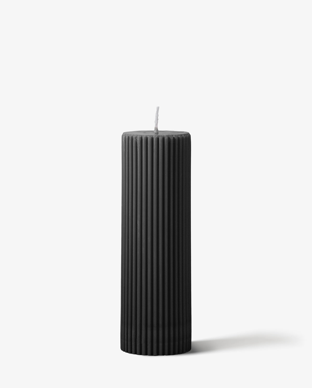 Ribbed Black Pillar Candles